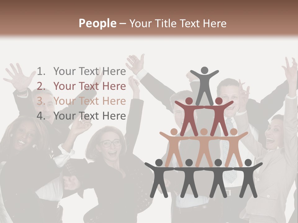 A Group Of People With Their Hands Up In The Air PowerPoint Template
