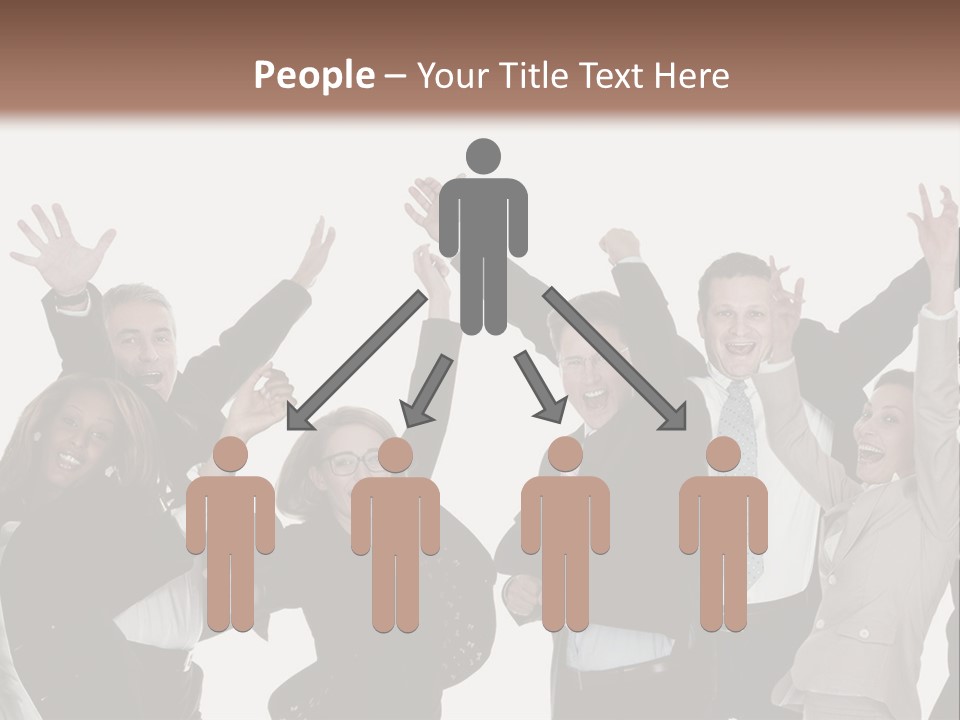 A Group Of People With Their Hands Up In The Air PowerPoint Template