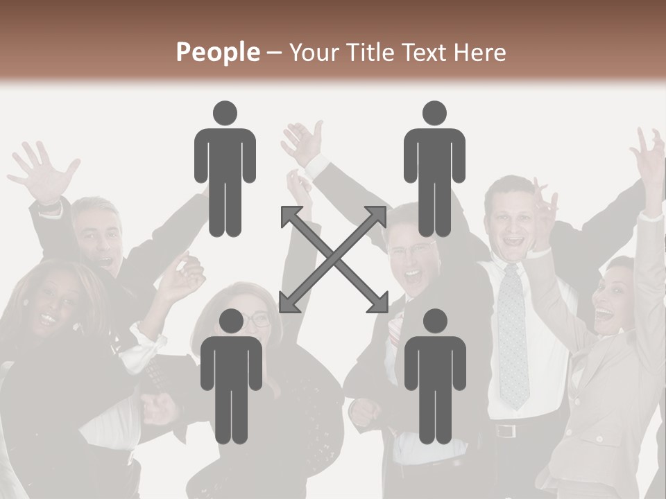 A Group Of People With Their Hands Up In The Air PowerPoint Template