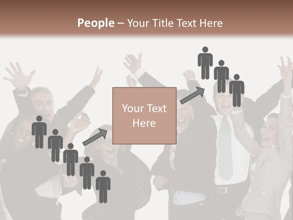 A Group Of People With Their Hands Up In The Air PowerPoint Template