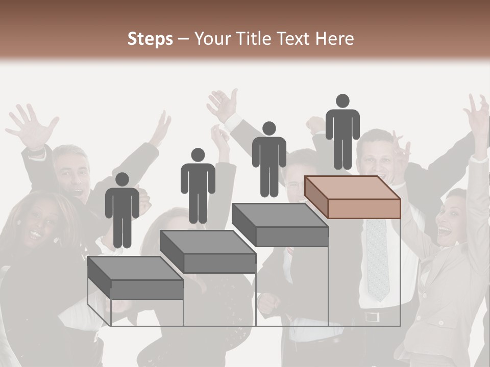A Group Of People With Their Hands Up In The Air PowerPoint Template