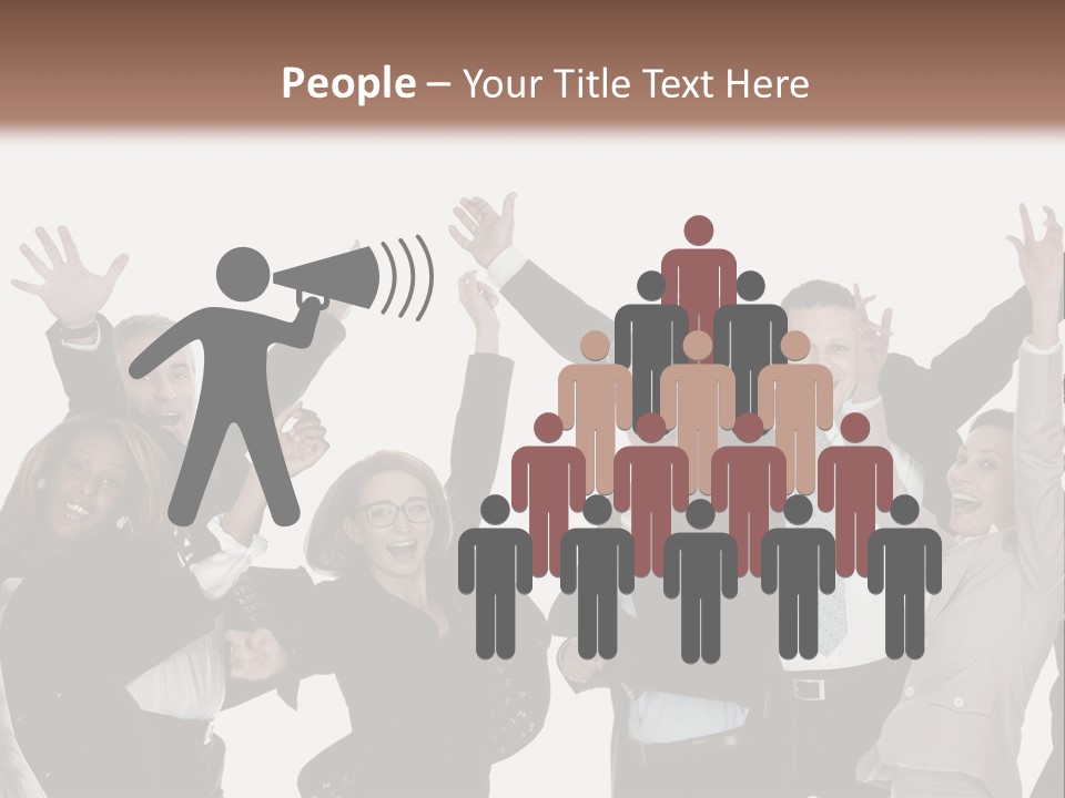 A Group Of People With Their Hands Up In The Air PowerPoint Template