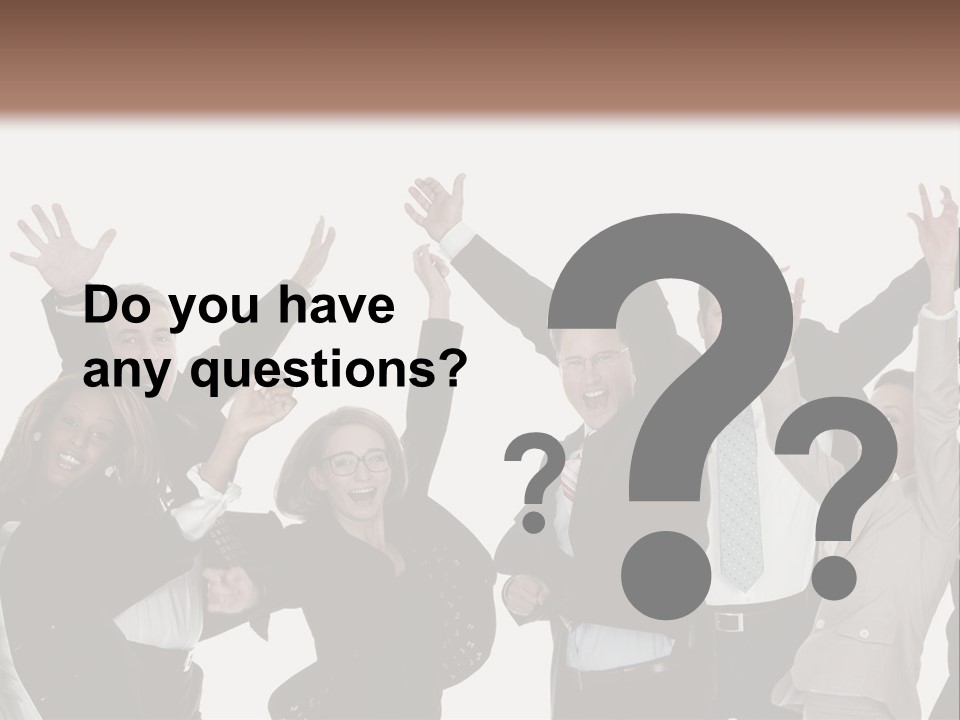A Group Of People With Their Hands Up In The Air PowerPoint Template