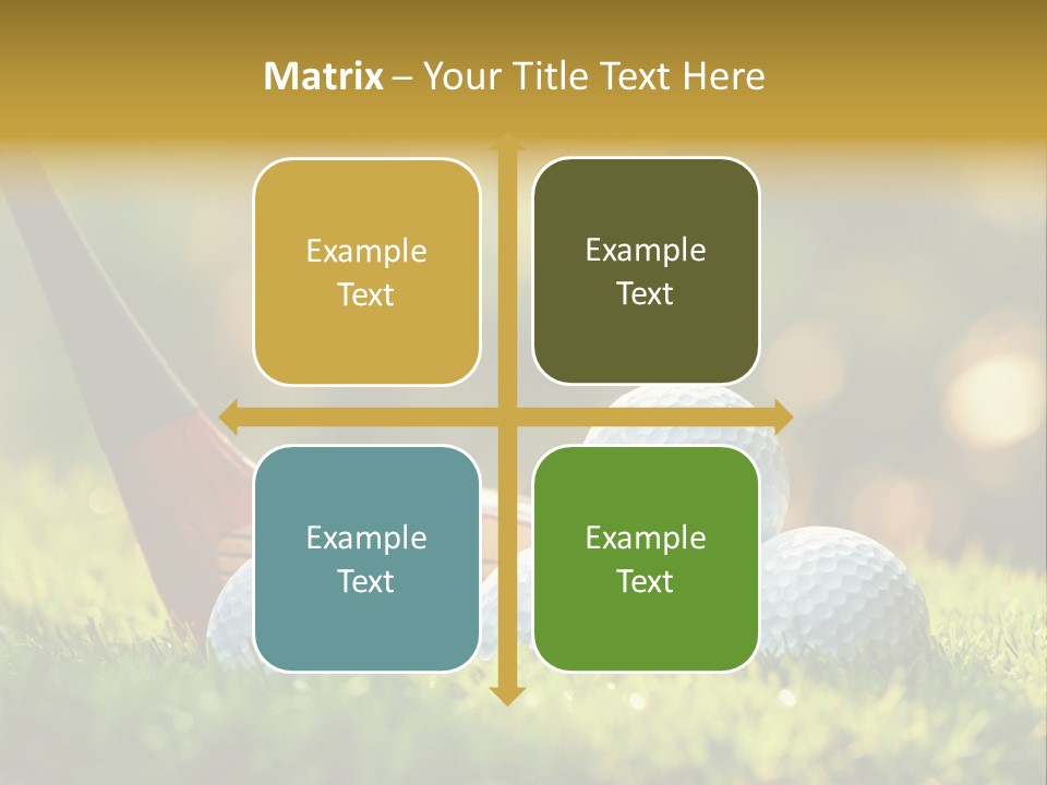 A Group Of Golf Balls And A Club In The Grass PowerPoint Template