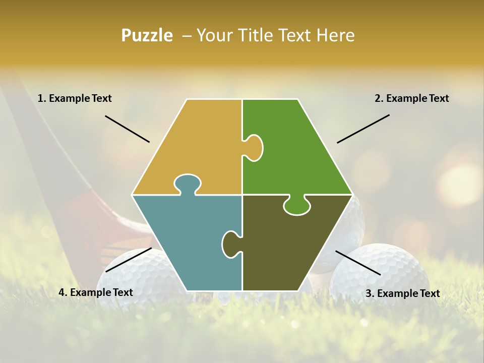 A Group Of Golf Balls And A Club In The Grass PowerPoint Template