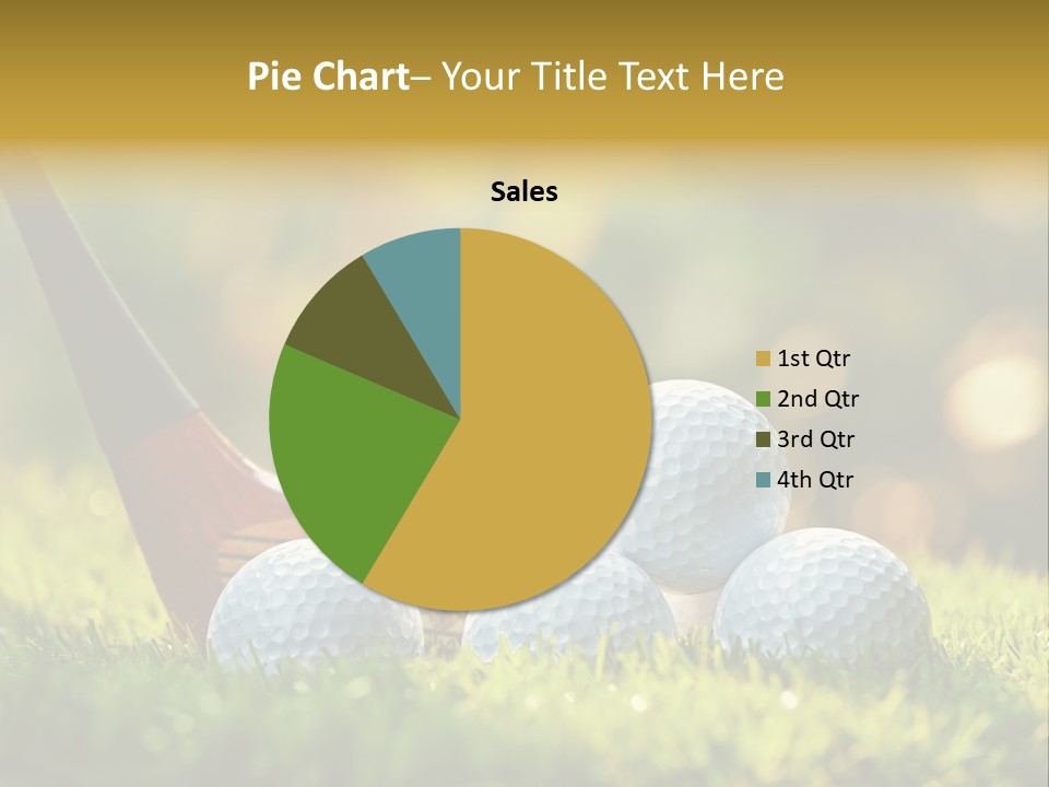 A Group Of Golf Balls And A Club In The Grass PowerPoint Template