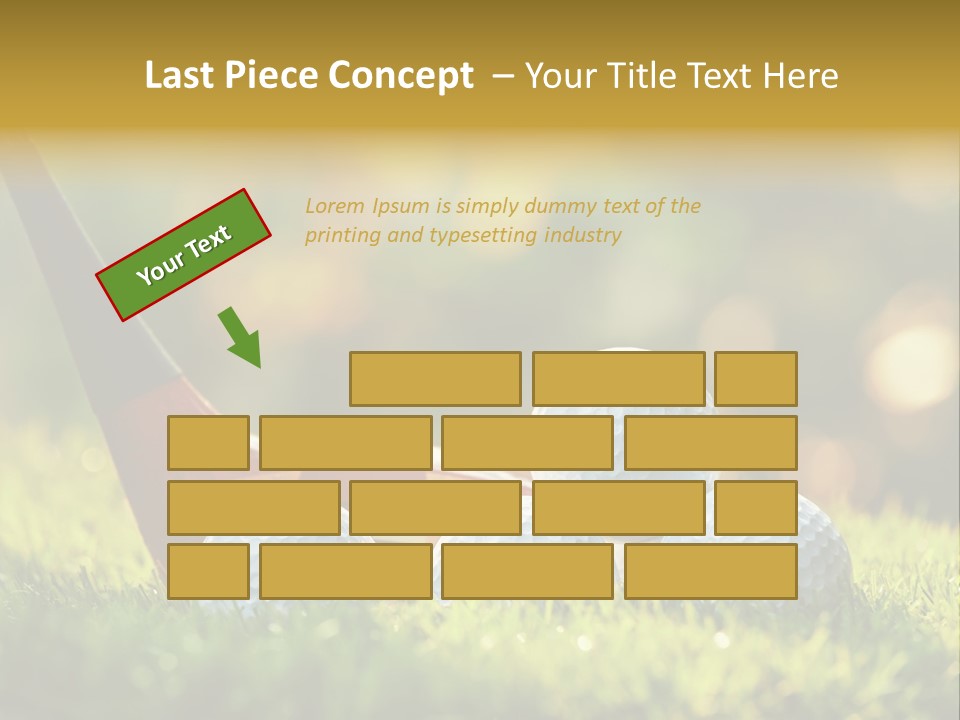 A Group Of Golf Balls And A Club In The Grass PowerPoint Template