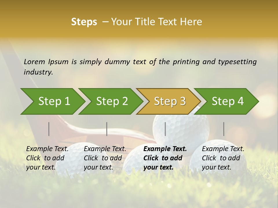 A Group Of Golf Balls And A Club In The Grass PowerPoint Template