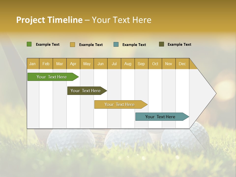 A Group Of Golf Balls And A Club In The Grass PowerPoint Template