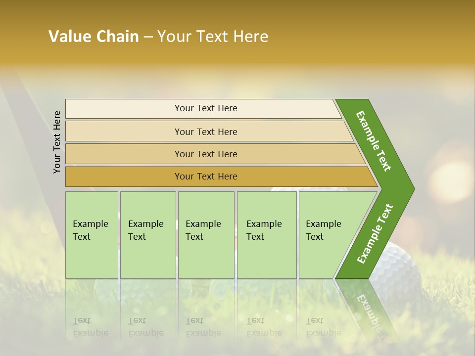 A Group Of Golf Balls And A Club In The Grass PowerPoint Template