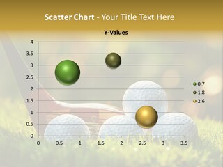 A Group Of Golf Balls And A Club In The Grass PowerPoint Template