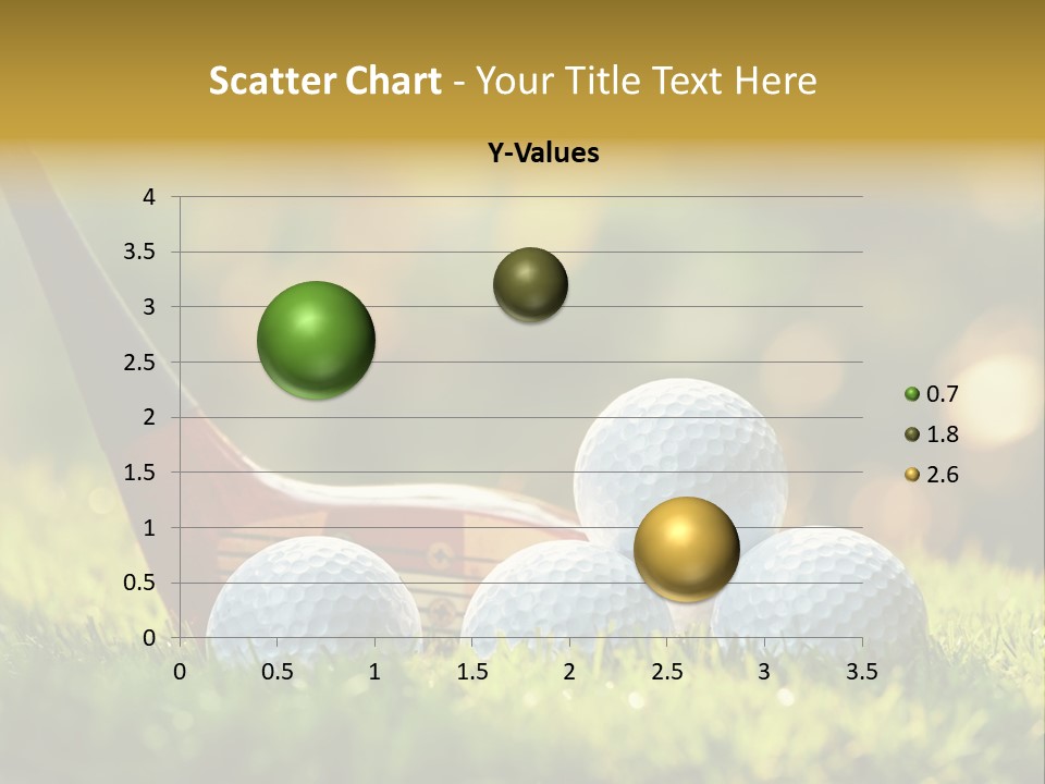 A Group Of Golf Balls And A Club In The Grass PowerPoint Template