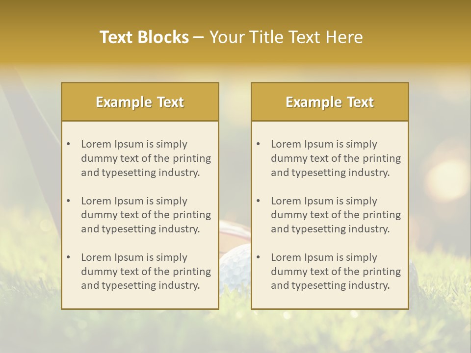 A Group Of Golf Balls And A Club In The Grass PowerPoint Template