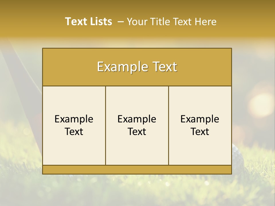 A Group Of Golf Balls And A Club In The Grass PowerPoint Template