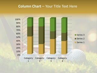A Group Of Golf Balls And A Club In The Grass PowerPoint Template