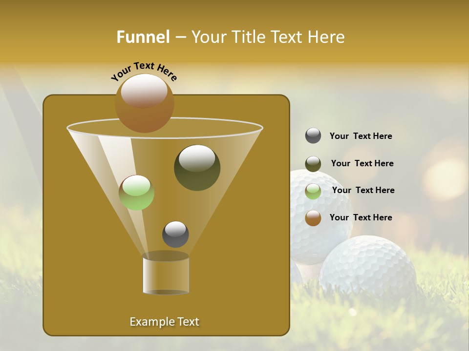 A Group Of Golf Balls And A Club In The Grass PowerPoint Template