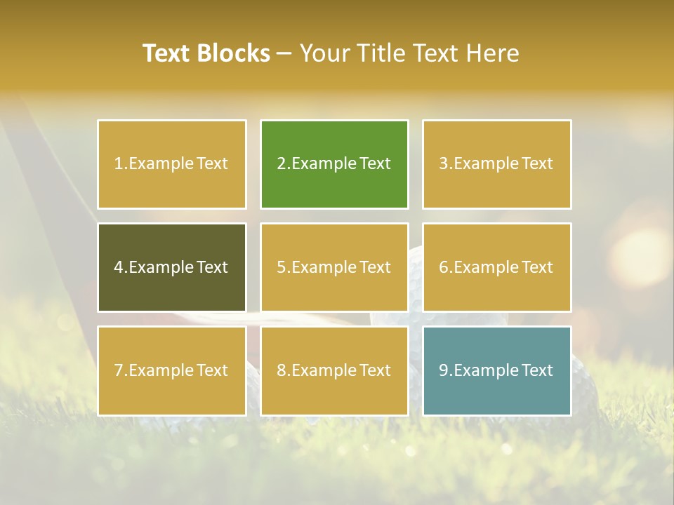 A Group Of Golf Balls And A Club In The Grass PowerPoint Template