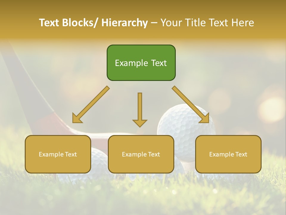 A Group Of Golf Balls And A Club In The Grass PowerPoint Template