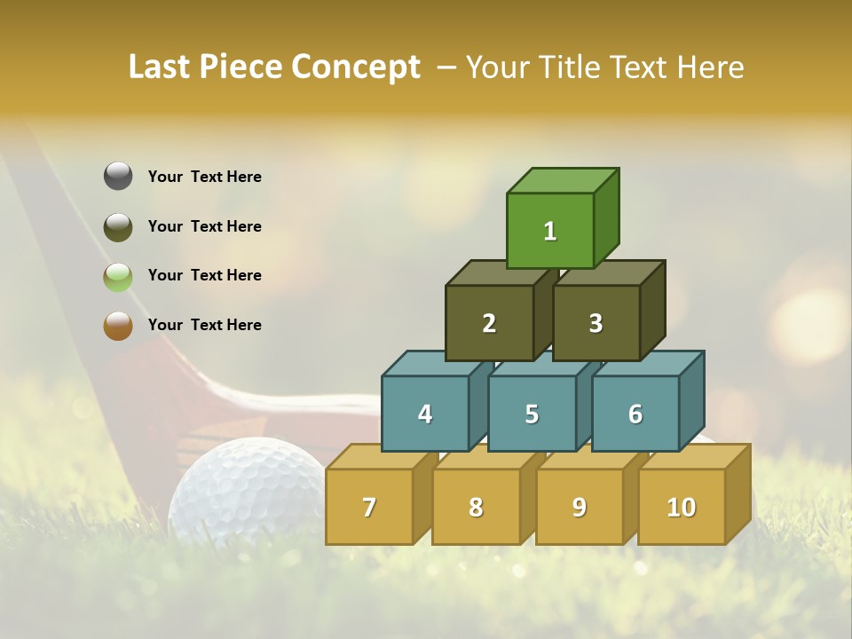 A Group Of Golf Balls And A Club In The Grass PowerPoint Template