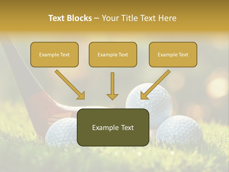 A Group Of Golf Balls And A Club In The Grass PowerPoint Template