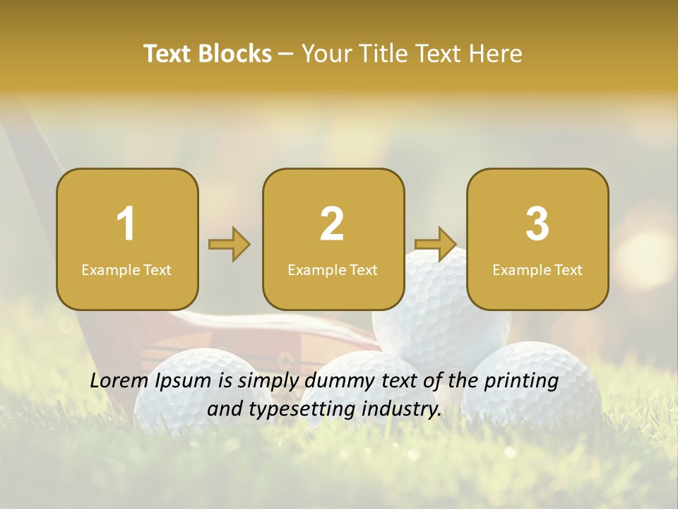 A Group Of Golf Balls And A Club In The Grass PowerPoint Template