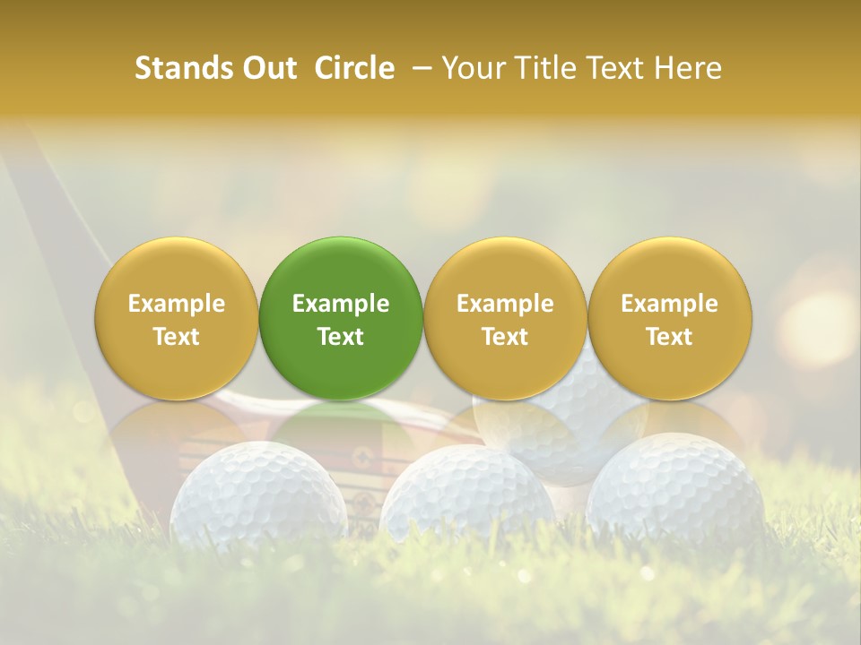 A Group Of Golf Balls And A Club In The Grass PowerPoint Template