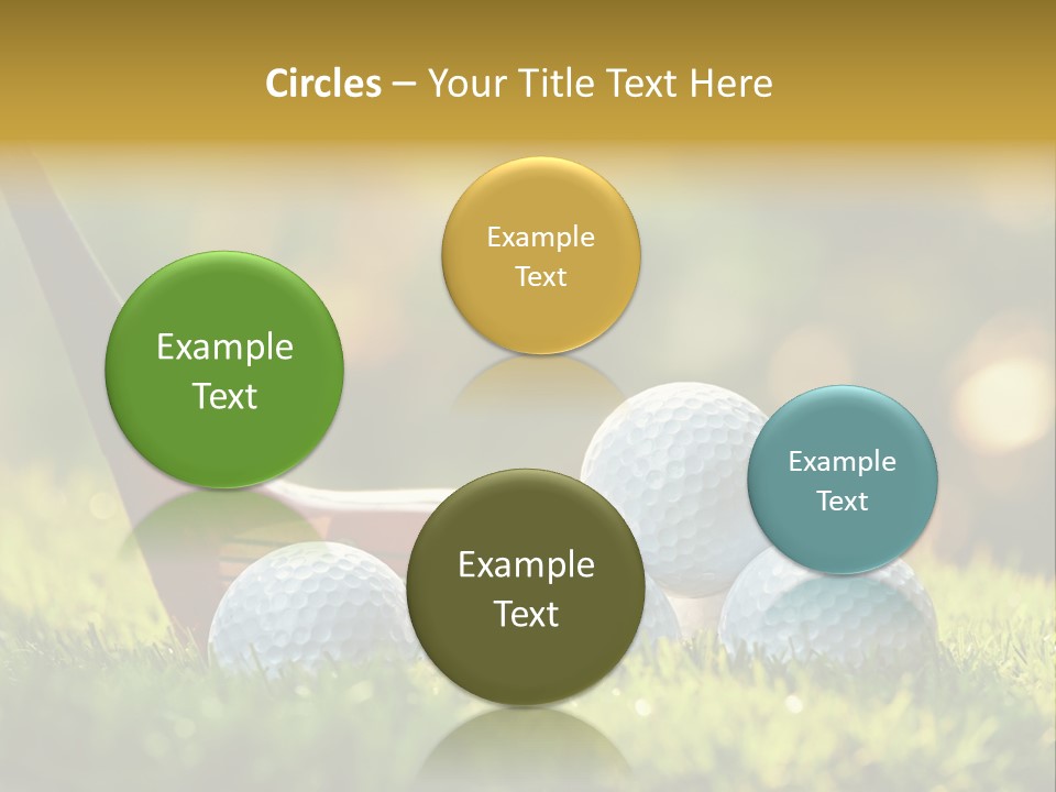 A Group Of Golf Balls And A Club In The Grass PowerPoint Template