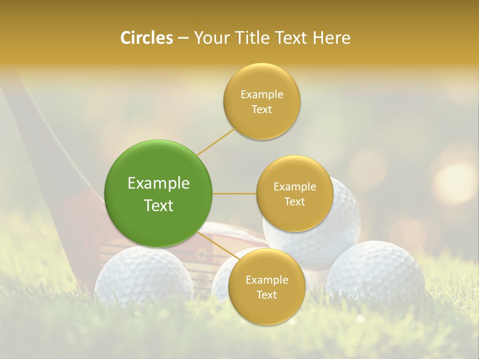 A Group Of Golf Balls And A Club In The Grass PowerPoint Template