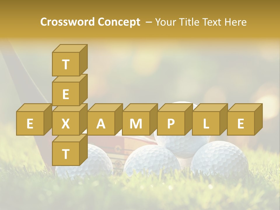 A Group Of Golf Balls And A Club In The Grass PowerPoint Template