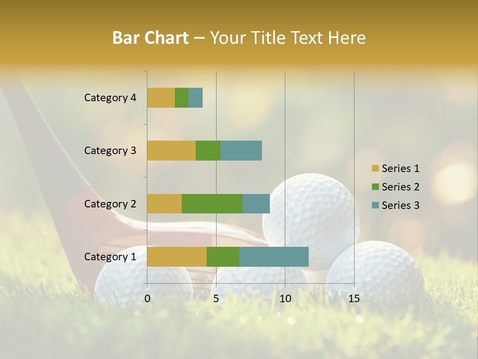 A Group Of Golf Balls And A Club In The Grass PowerPoint Template