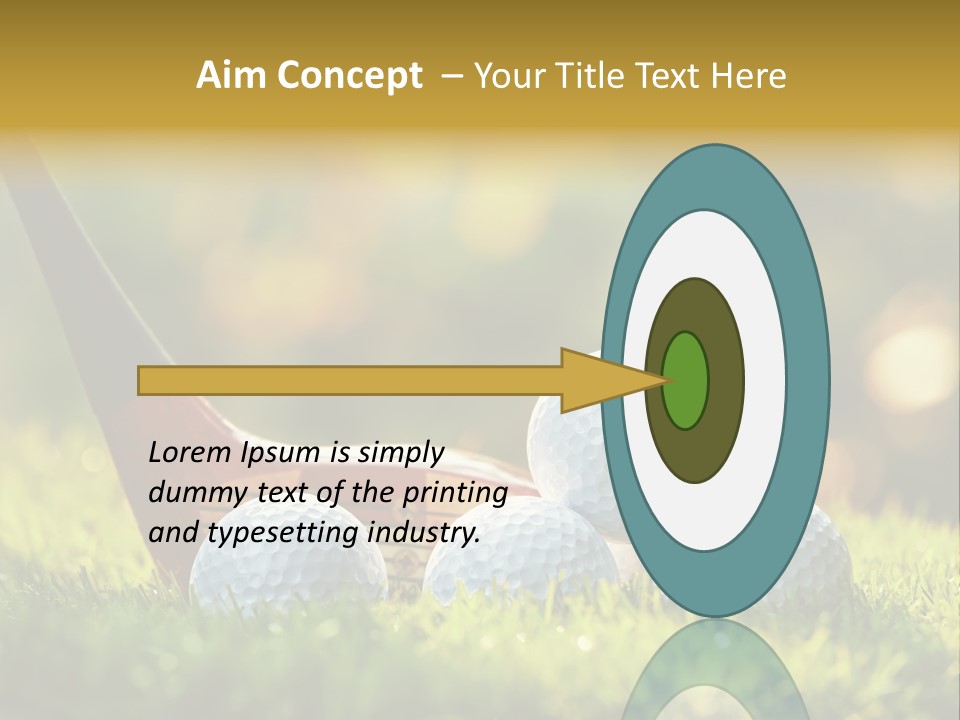 A Group Of Golf Balls And A Club In The Grass PowerPoint Template