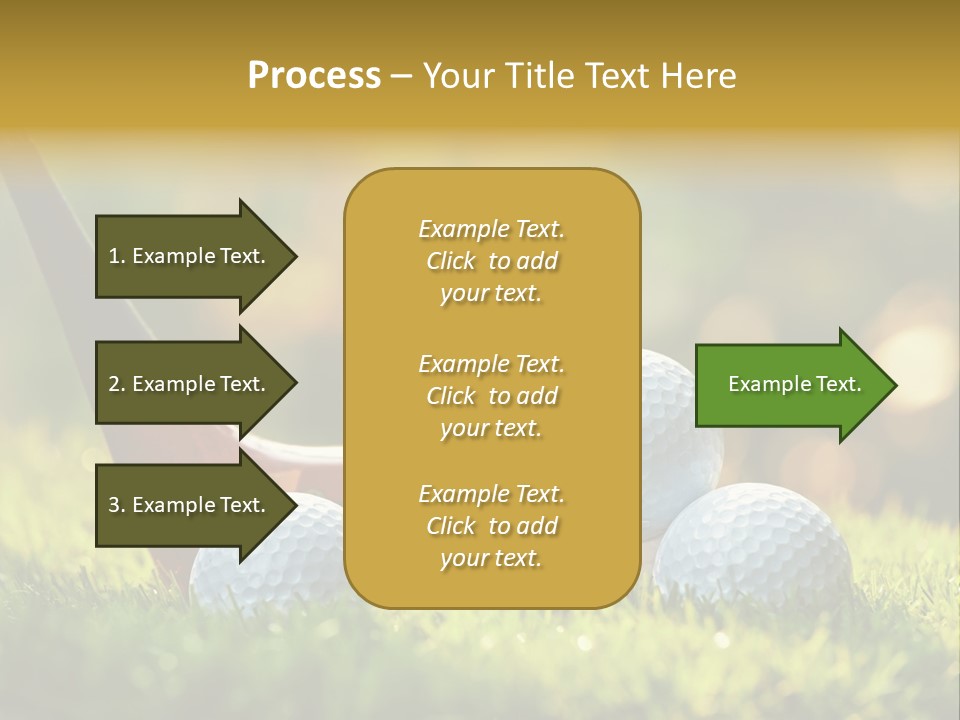 A Group Of Golf Balls And A Club In The Grass PowerPoint Template