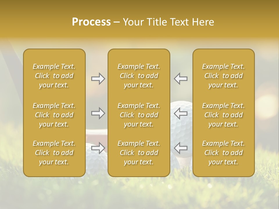 A Group Of Golf Balls And A Club In The Grass PowerPoint Template