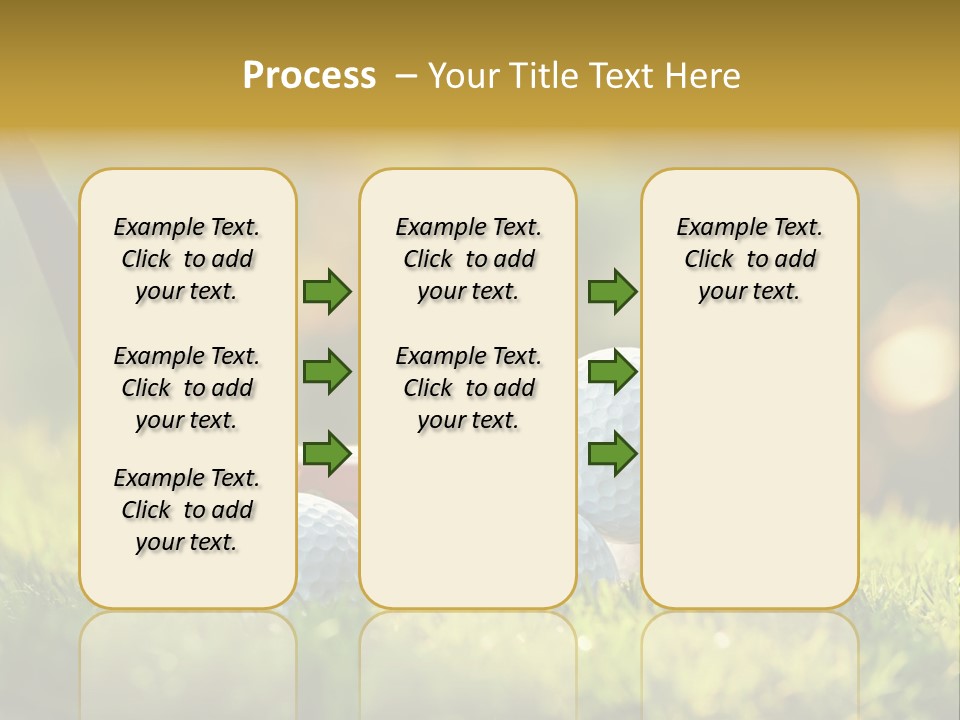 A Group Of Golf Balls And A Club In The Grass PowerPoint Template