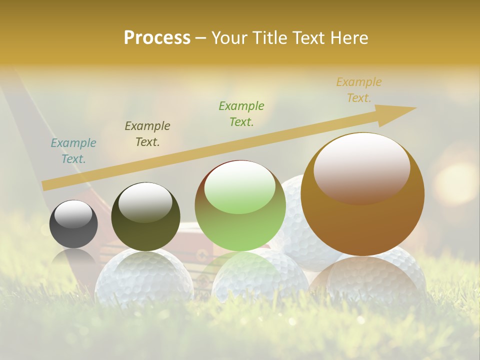 A Group Of Golf Balls And A Club In The Grass PowerPoint Template