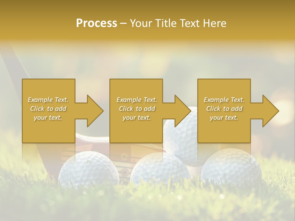 A Group Of Golf Balls And A Club In The Grass PowerPoint Template