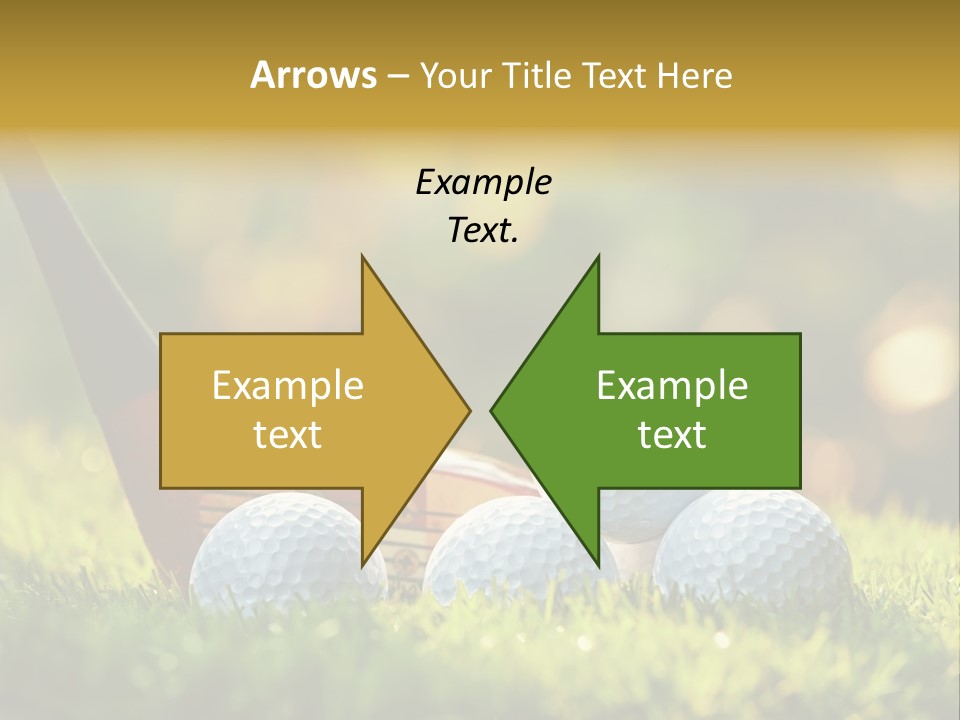 A Group Of Golf Balls And A Club In The Grass PowerPoint Template
