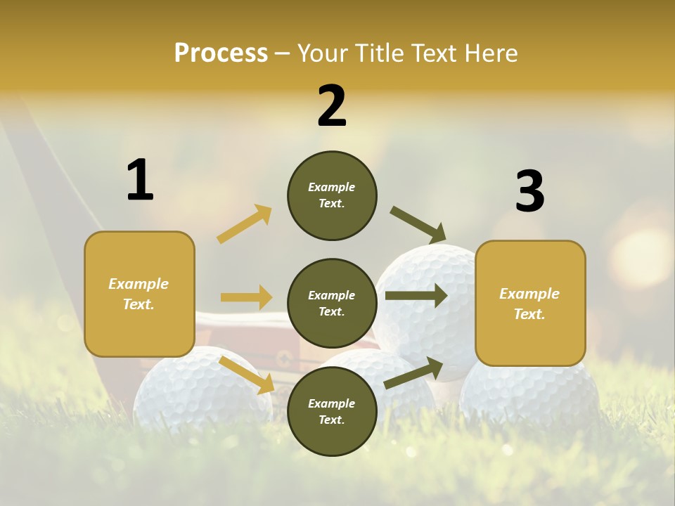 A Group Of Golf Balls And A Club In The Grass PowerPoint Template
