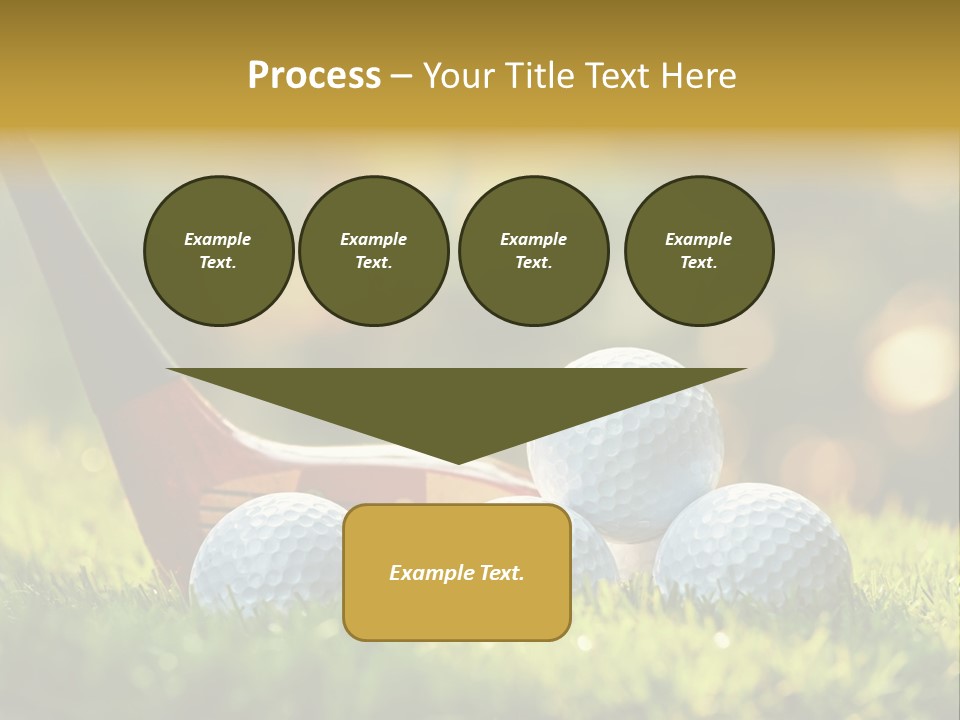A Group Of Golf Balls And A Club In The Grass PowerPoint Template