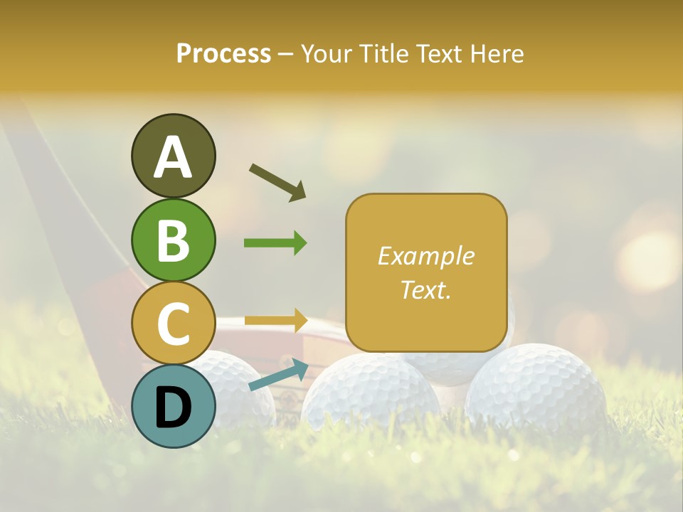 A Group Of Golf Balls And A Club In The Grass PowerPoint Template