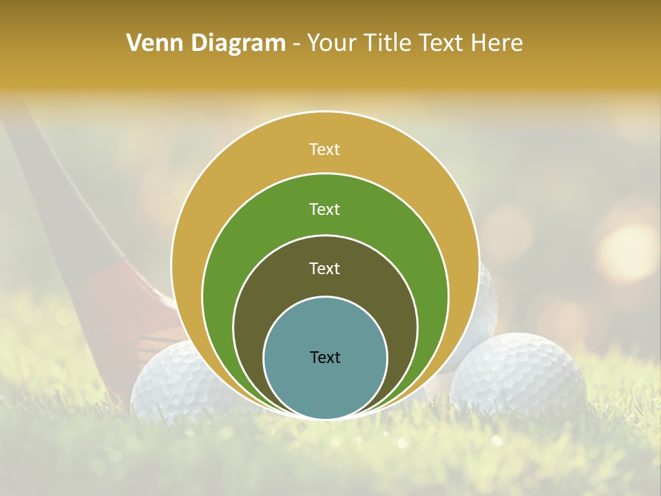 A Group Of Golf Balls And A Club In The Grass PowerPoint Template