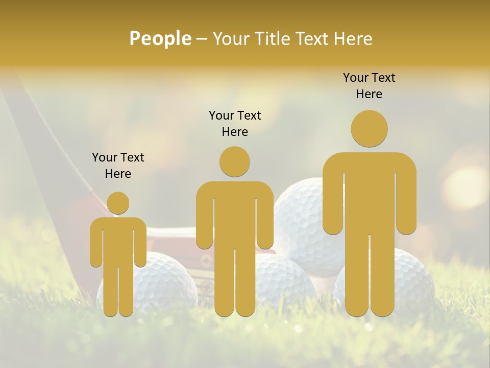 A Group Of Golf Balls And A Club In The Grass PowerPoint Template