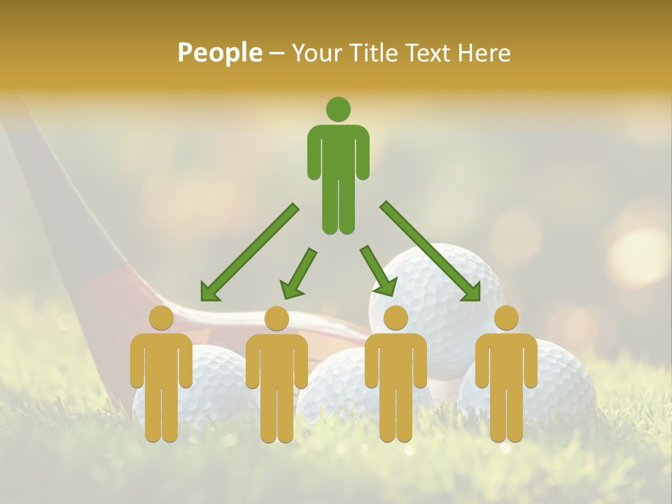 A Group Of Golf Balls And A Club In The Grass PowerPoint Template