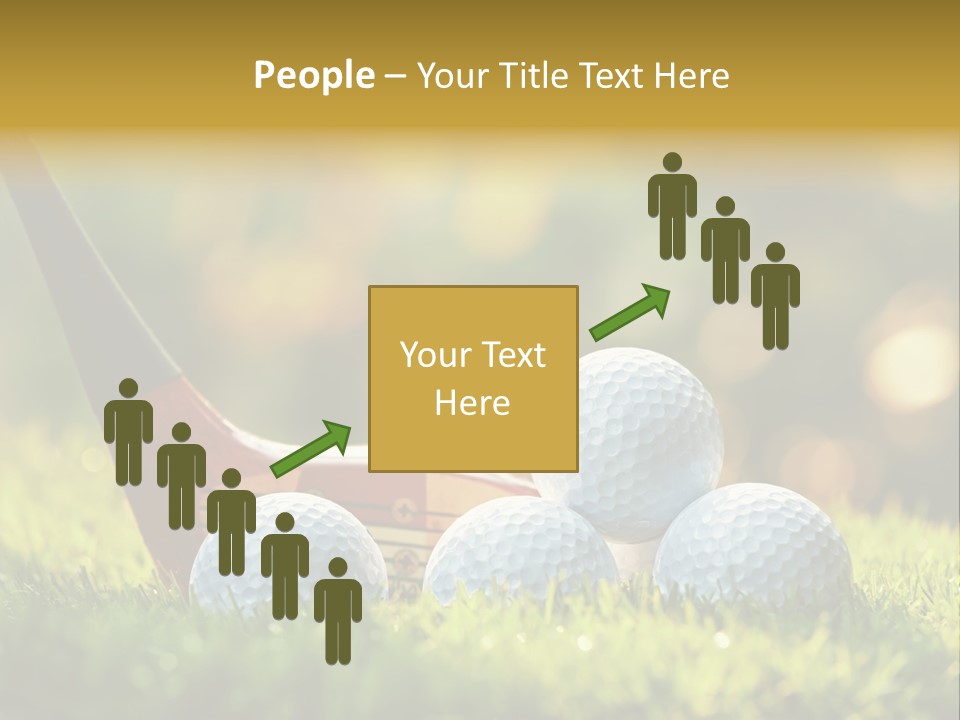 A Group Of Golf Balls And A Club In The Grass PowerPoint Template