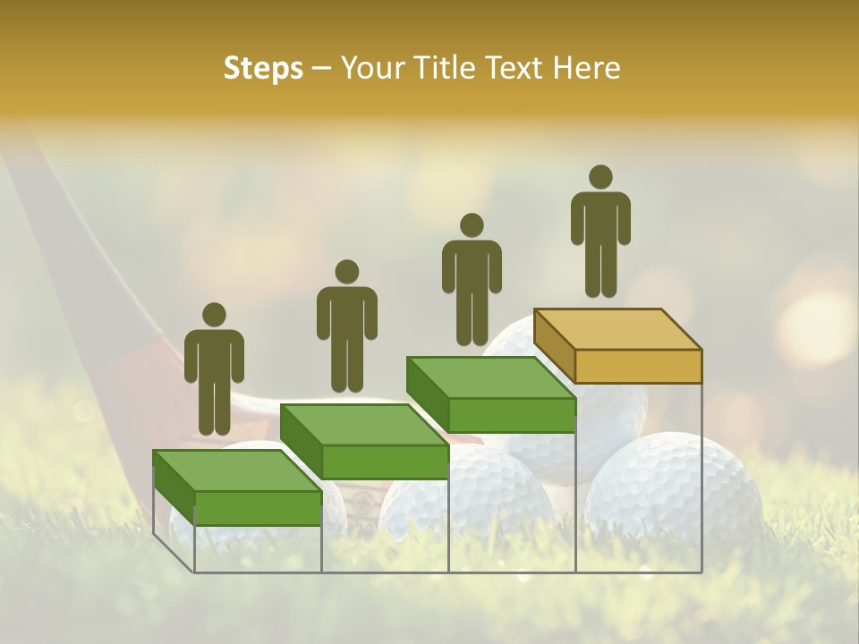 A Group Of Golf Balls And A Club In The Grass PowerPoint Template