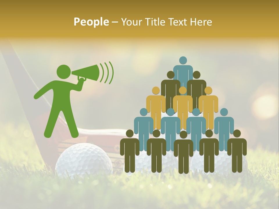 A Group Of Golf Balls And A Club In The Grass PowerPoint Template