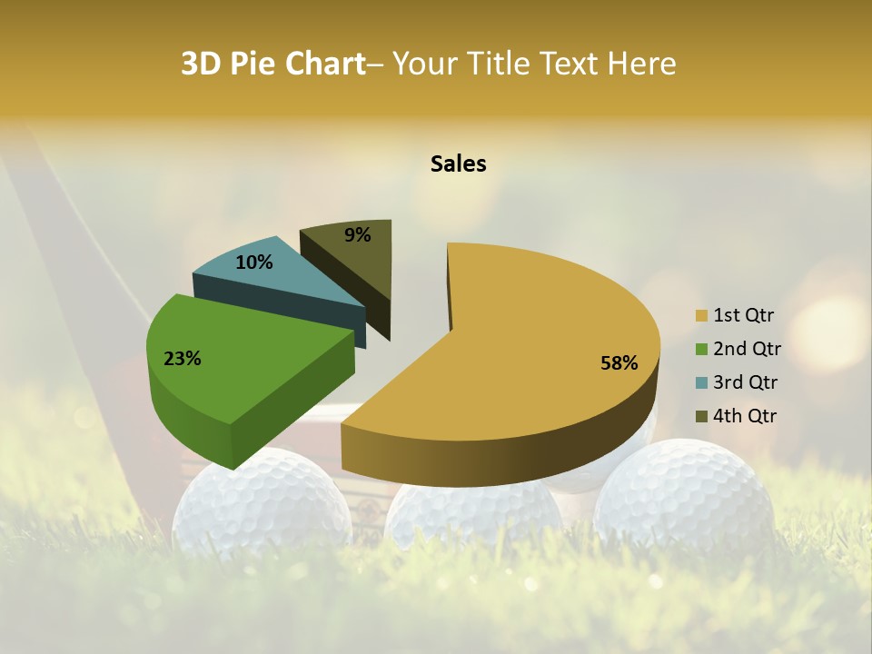 A Group Of Golf Balls And A Club In The Grass PowerPoint Template