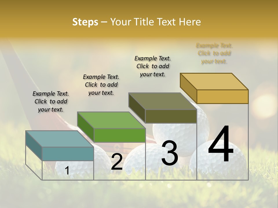 A Group Of Golf Balls And A Club In The Grass PowerPoint Template