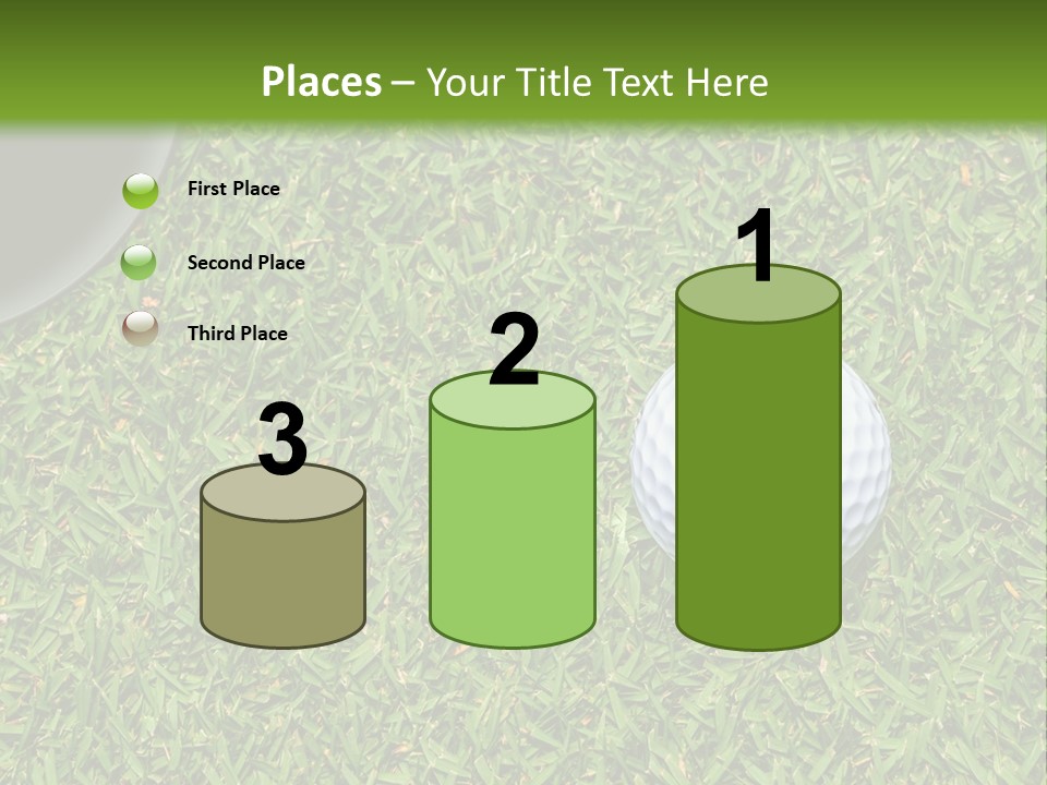 A Golf Ball On The Green Grass Powerpoint Template PowerPoint Template
