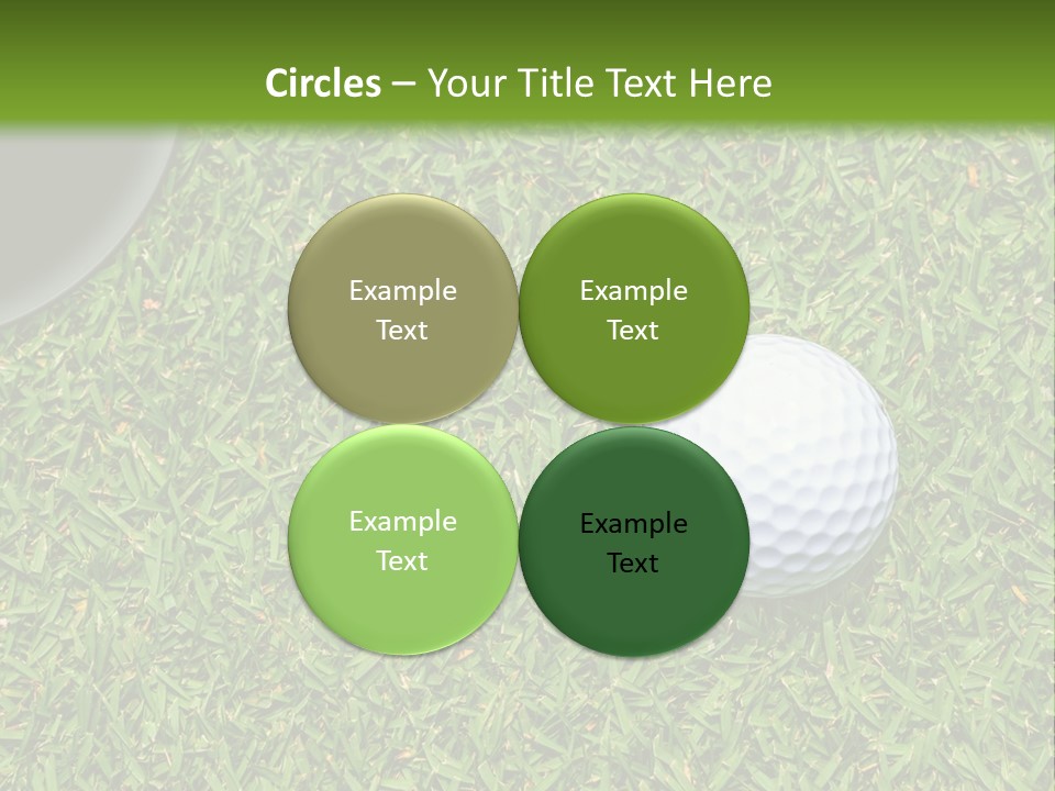 A Golf Ball On The Green Grass Powerpoint Template PowerPoint Template
